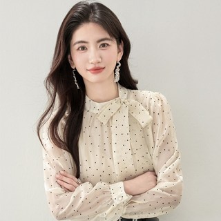 LUNA GIRL 女款羅倫克蝴蝶結圓點罩衫 L25FBL081104