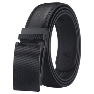 本革職人 質感立體千格紋/金屬壓紋設計自動扣真皮皮帶