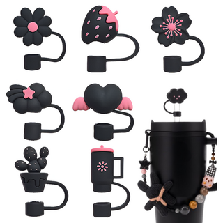 Monahome 隨行杯專用 BLACKPINK版 緊密貼合吸管蓋 8件組 10mm, 1套