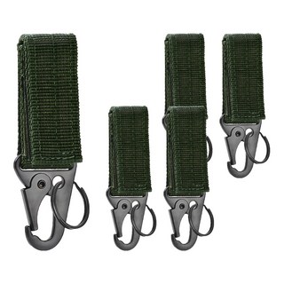 FANCY LIFE 多功能鷹嘴織帶掛勾, 軍綠色, 5個