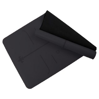 HOME GYM CLUB 居家健身 PU體位線瑜珈墊, 1個, 質感黑