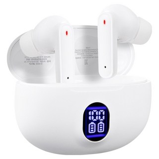 팬택 LCD 무선 커널형 블루투스 ENC 노이즈캔슬링 이어폰, TBT-100, 화이트