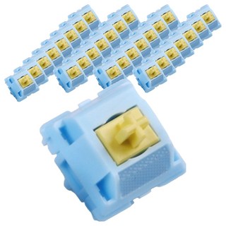 MONSTARGEAR 鵝卵石機械式鍵盤軸 熱插拔更換潤滑線性軸 70顆, 單一商品, 原廠軸, 藍檸檬