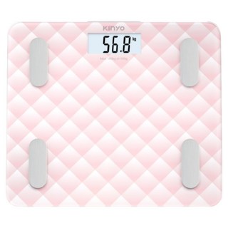 Kinyo 健康管理藍牙體重計智能體重計 17項健康指數, DS-6592, 菱格粉色, 1個