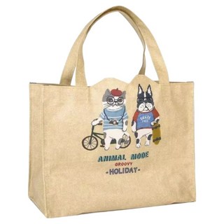 kUSUgURU JAPAN 日本眼鏡貓 Animal Mode款 防水覆膜材質萬用包 手提包