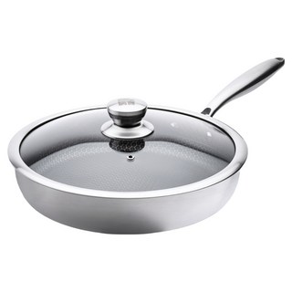 cook power 鍋寶 IH/電磁爐適用七層壓鑄不沾鍋316不鏽鋼蜂巢深煎鍋 附鍋蓋, 1個, 30cm