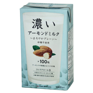 TSUKUBA 筑波乳業 杏仁飲 香醇原味 無糖, 1個, 1L
