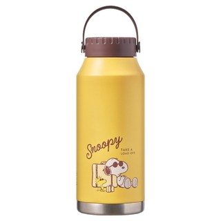 LocknLock 樂扣樂扣 Snoopy 史努比 慢活手提保溫保冷隨行杯 LHC4324DYEL SNP, 黃色, 1個, 1L