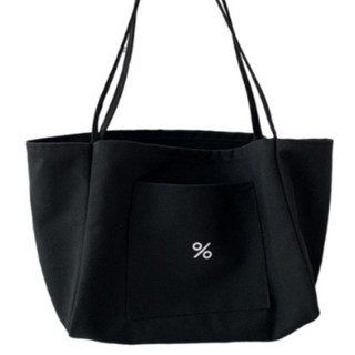 Sayaka 紗彌佳 日系生活中的百分比系列大口袋造型單肩帆布包, 黑色