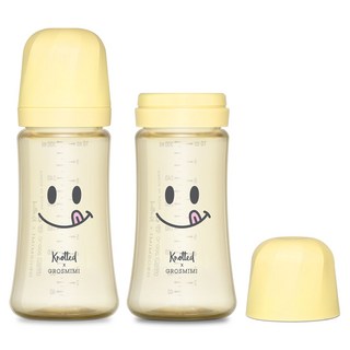 GROSMIMI Knotted PPSU 微笑奶瓶 雙入組, 300ml, 檸檬糖, 1個