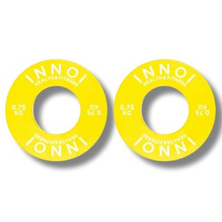 Innoi 輕量 槓片 槓鈴 重量 低重量 健身 舉重 圓形鋼, 2個, 0.75kg, 黃色
