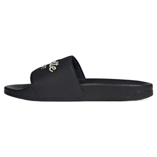adidas 愛迪達 男女通用 Adilette Shower Slide 拖鞋 GW8747, 225, 核心黑 + 奇蹟白 + 核心黑(GW8747)