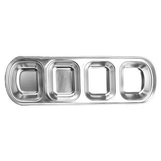DIBOTE 迪伯特 304不鏽鋼醬料小菜碟 4格 W3017-54, 1個, 銀色