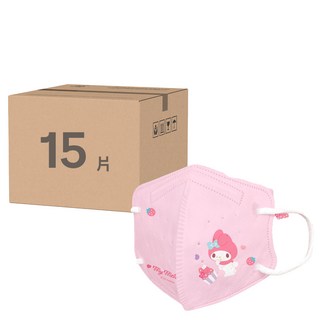 ONEDER 旺達棉品 兒童立體口罩, 15片, 1組, 美樂蒂/小圖