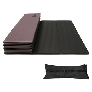 QMAT 環保POE摺疊瑜珈墊 附尼龍拉鍊袋, 紫芋黑, 1個