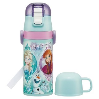 Skater 不鏽鋼保溫水壺 吸管 + 杯蓋組, 冰雪奇緣 Heart, 400ml, 1個