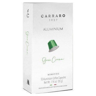 CARRARO 經典濃縮GRAN CREMA 咖啡膠囊 適用Nespresso Original 膠囊咖啡機, 5.5g, 10個, 1盒