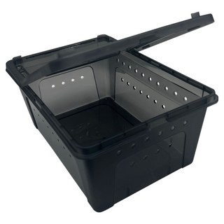 NOMOY PET 爬蟲類 兩棲類 H5 餵食盒 L 32 x 22 x 15 cm, 1個, 黑色