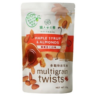 HUNTER'S DREAM 獵人谷之夢 多穀物麻花捲 楓糖杏仁口味, 1個, 120g