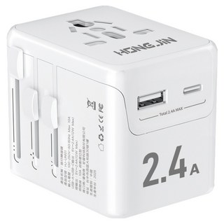 HONG JIN 宏晉 旅行轉接頭 HJ-UNI01 12W 白色, 1個