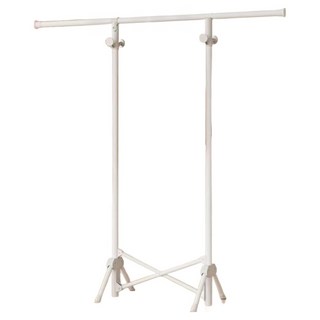 JYE FONG CO Ltd 免安裝三秒 單桿伸縮摺疊衣架, 白色