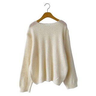 女款 Drian 前衛風寬鬆圓領羊毛針織衫 cpnt5982k57