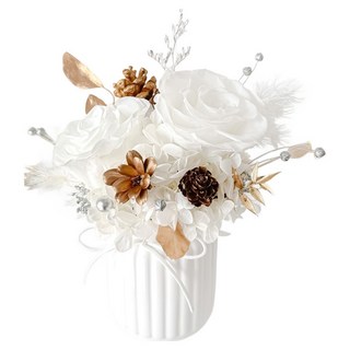 Floral M 米蘭白金聖殿永生花禮, 白色