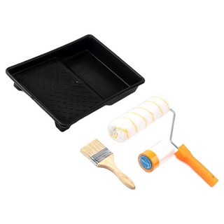 ZioBiz 自助油漆粉刷工具組 油漆刷 + 油漆滾筒 + 油漆托盤 + 遮蔽膠帶套組, 1套