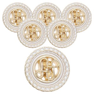 동대문단추왕 럭셔리2 메라코트 단추 23mm, 골드화이트, 6개