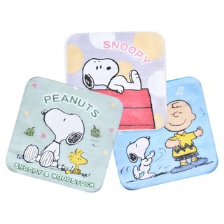 ONEDER 旺達棉品 小方巾3件組, 史努比, 1組