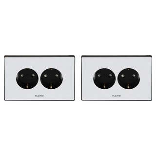 nano ART2 2孔橫式簡約嵌入式接地插座 黑色, 2個