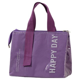 防⽔保溫便當袋, 1個, 紫色