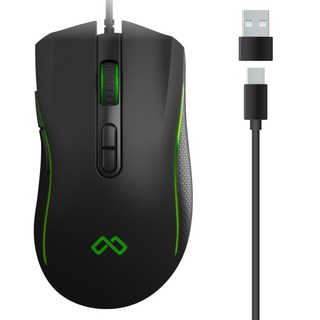 맥스틸 C타입 USB 무소음 게이밍 유선 마우스, 블랙, GM-C3U