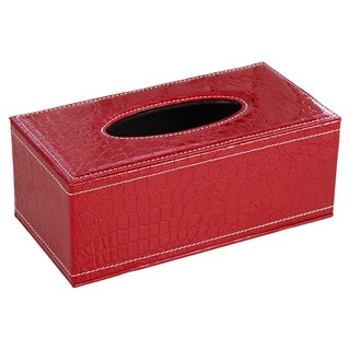 橡合杉 皮革紙抽盒, 1個, 鱷魚紋 紅色