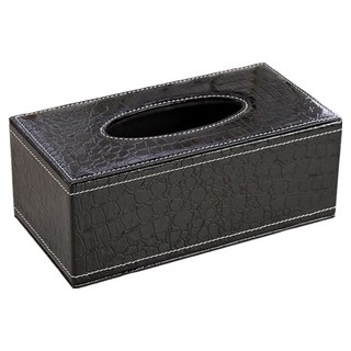 橡合杉 皮革紙抽盒, 1個, 黑鱷魚紋