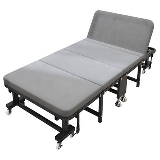 彬彬小舖 多段可調節 辦公室午休 豪華折疊床, 黑色 + 灰色