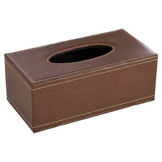 橡合杉 皮革紙抽盒, 1個, 羊皮紋 咖色