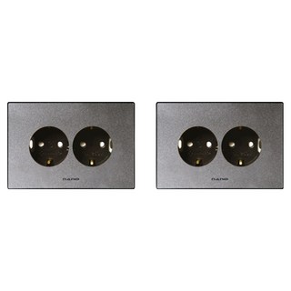 nano Art2 簡約雙孔埋入式接地橫式 珍珠灰, 2個