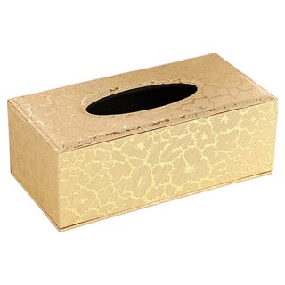 橡合杉 皮革紙抽盒, 1個, 金色