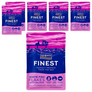 FISH4DOGS 狗狗愛鮮魚開胃鮮食餐包 6包, 白身魚鮭魚, 100g, 1組