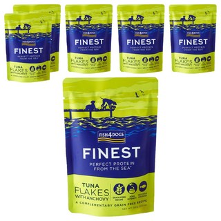 FISH4DOGS 狗狗愛鮮魚開胃鮮食餐包 6包, 鮪魚鯷魚, 100g, 1組