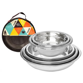 DIBOTE 迪伯特 不鏽鋼碗盤組17件組 W3017-17, 1組, 銀色