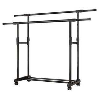 WE CHAMP H型雙桿可移動衣架 WCB-041, 黑色