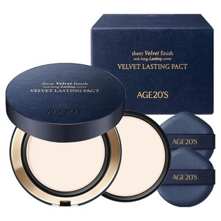 에이지투웨니스 벨벳 래스팅 팩트 본품 14g + 리필 14g 세트, 19C 퓨어, 1개