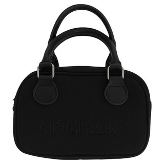 MDMS 撞色麂皮絨迷你手提包, 黑色