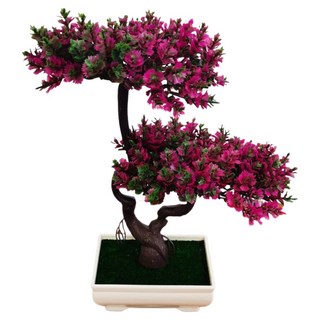 소울리치 싱그러운 미니 소나무 분재 조화, 자주색, 1개