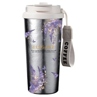 SUNORO 鈴蘭純鈦保溫杯, 花蝶夢, 1個, 500ml