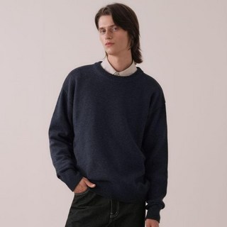 WEST GRAND BOULEVARD 男款半寬鬆羊毛混紡針織衫