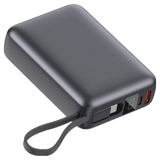 QCY 45W 기내반입 고속 충전 대용량 보조배터리 20000mAh, 블랙, PB20A