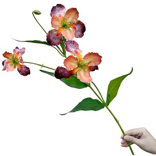 Floral M 莫內花園愛麗絲鳶尾花吉普賽橘仿真花花材, 橘色, 1個